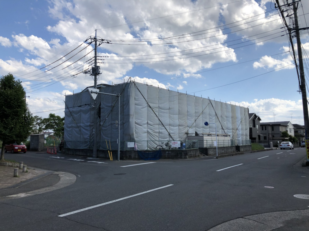 解体養生をした工事現場